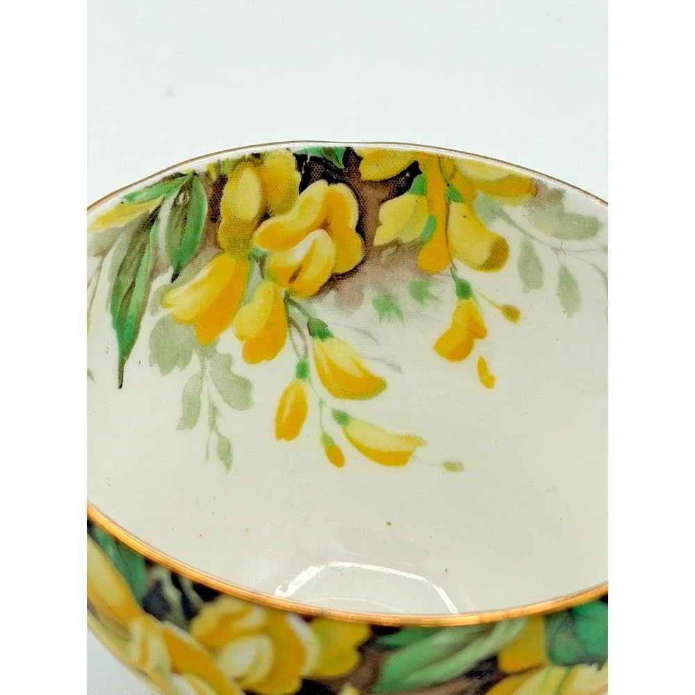 Royal Standard Laburnum Bone China Tea Cup & Saucer England Yellow Floral